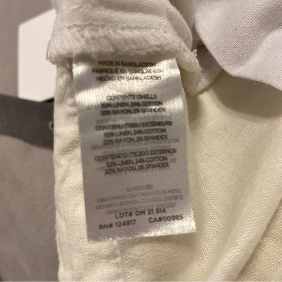 Onia Stretch Linen Trouser in White - Picture 7 of 7